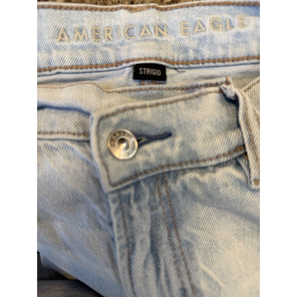 American Eagle Highest Rise Baggy Straight Light Wash Jeans Size 00 - Picture 5 of 7